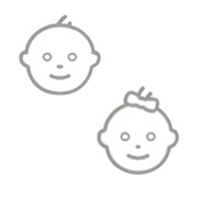Icon von zwei Baby Gesichtern