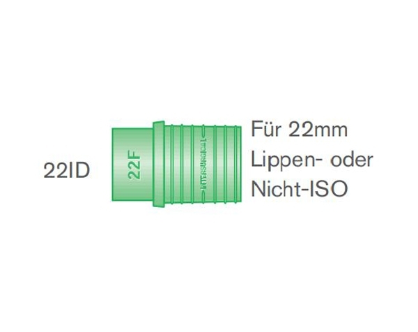 Grafik: Elastomer-Soft-Konnektor 22ID – für 22mm Lippen oder Nicht-ISO-Konnektor