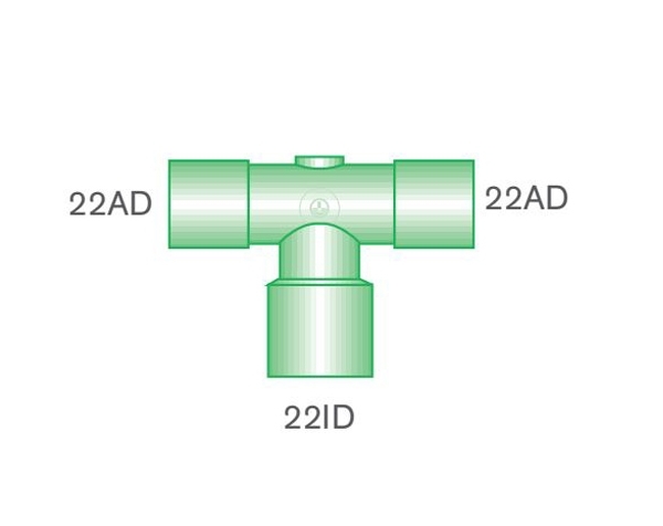 Grafik: T-Stück 22AD - 22ID - 22AD