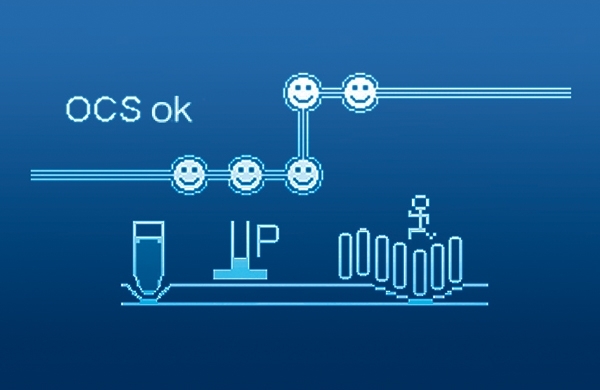 Die Anzeige des Occlusivity Check Systems (OCS)
