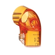Oranges Kniestück für Performax Vollgesichtsmaske auf weißem Hintergrund
