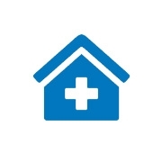 Icon Haus mit Kreuz-Symbol