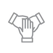 Icon mit drei Händen übereinander