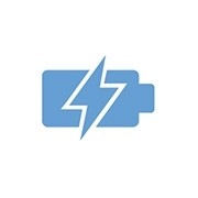 Icon Batterie mit Blitz in der Mitte