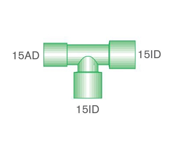 Grafik: T-Stück 15AD - 15ID - 15ID