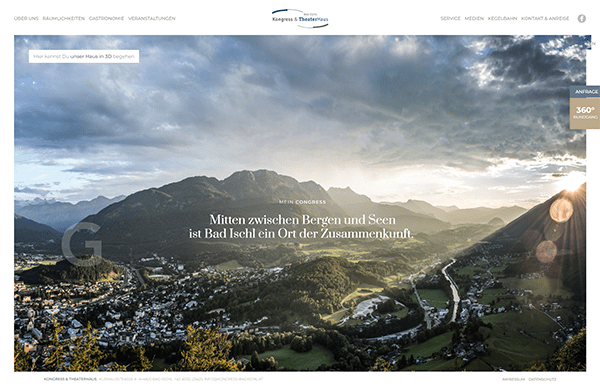 Startseite der Webseite des Kongress & TheaterHauses Bad Ischl